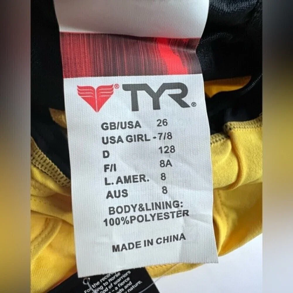 TYR Girls' Maxfit Swimsuit Atle- T-Splice black/gold size 8.